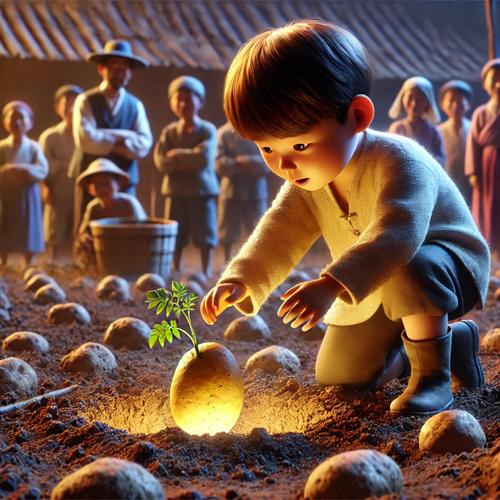 감자를 심는 소년