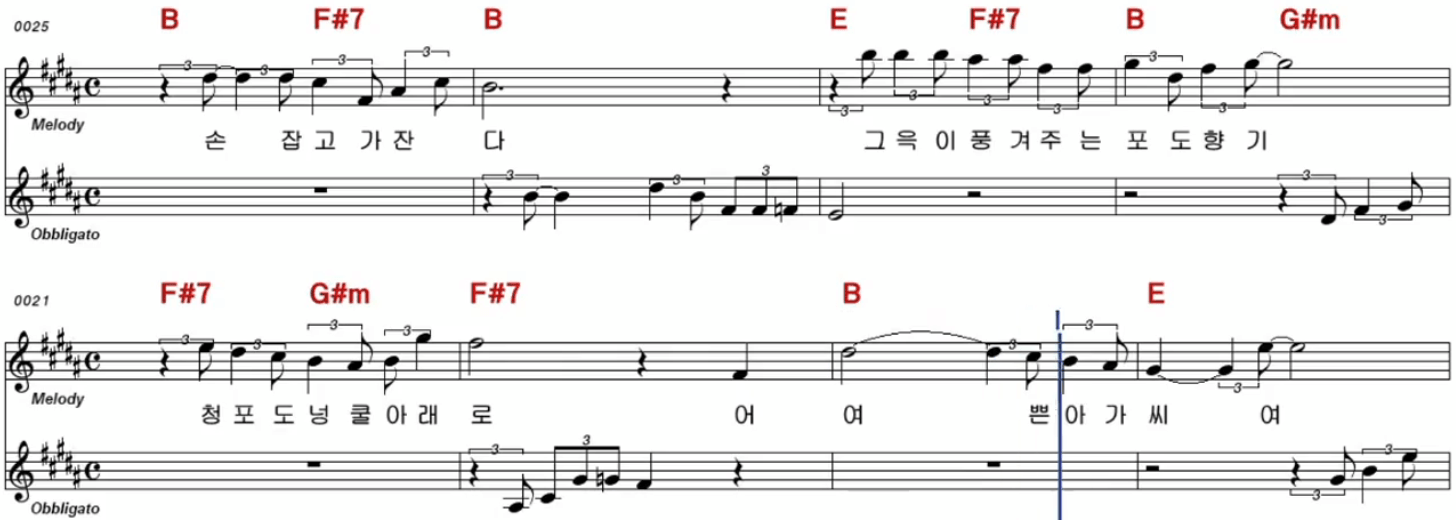 차수빈(도미) 청포도 사랑 악보