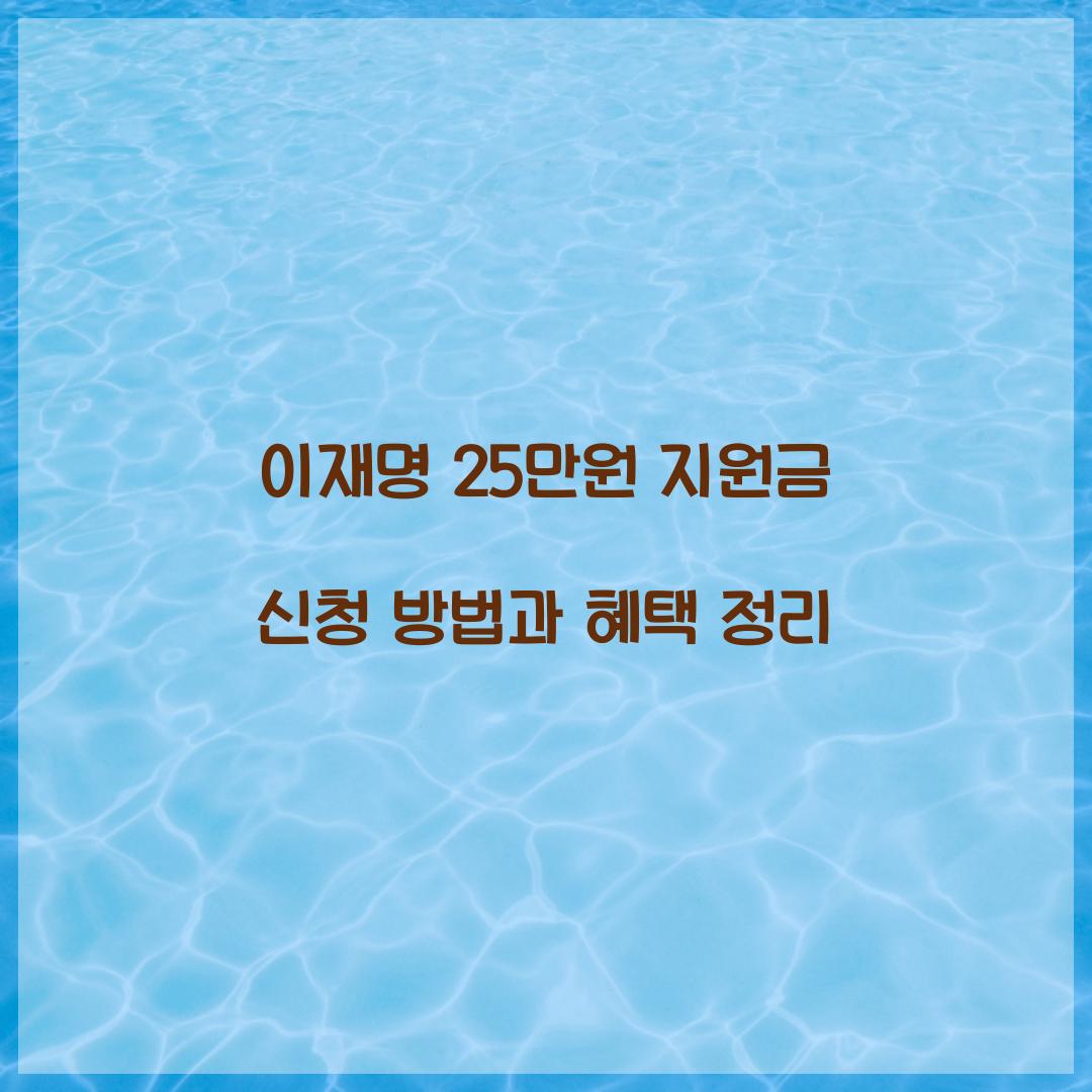 이재명 25만원 지원금