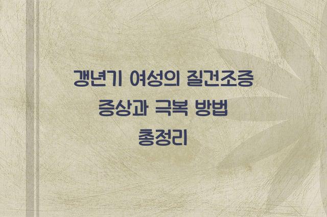갱년기 여성의 질건조증 증상