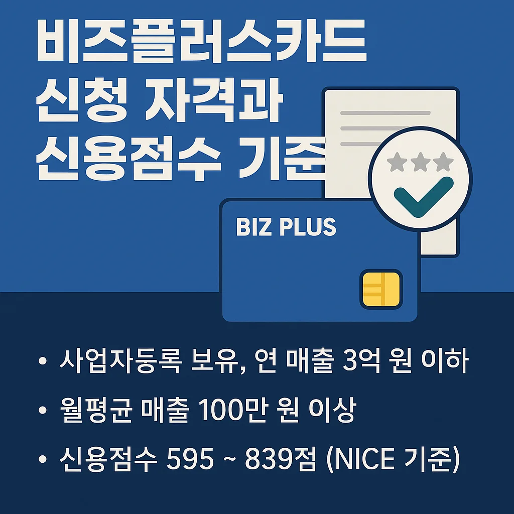 비즈플러스카드 신청 자격과 신용점수 기준 총정리