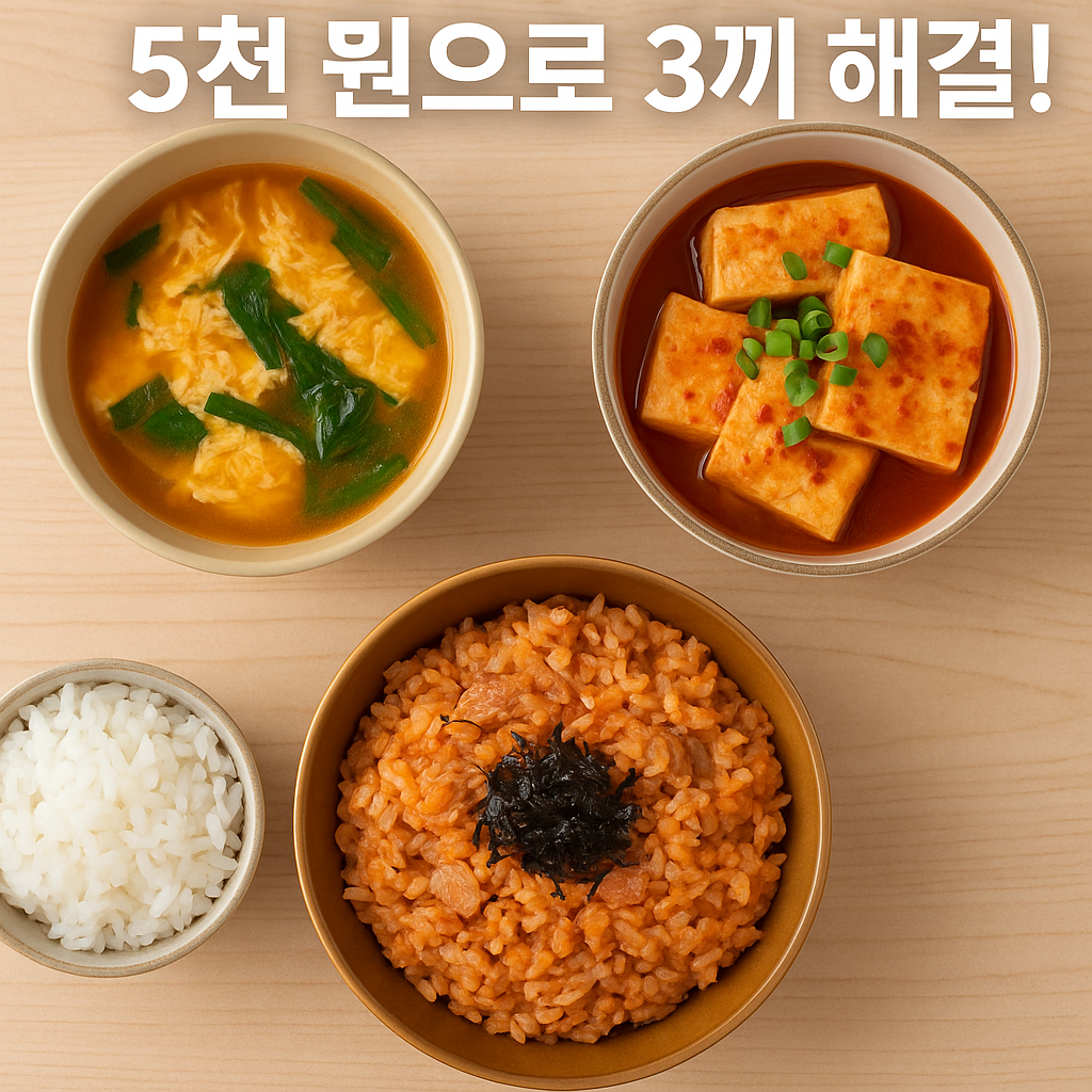 5천 원으로 3끼 해결! 자취생의 가성비 요리 레시피