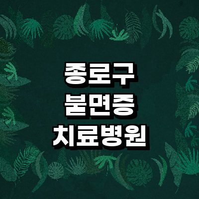 서울 종로구 불면증