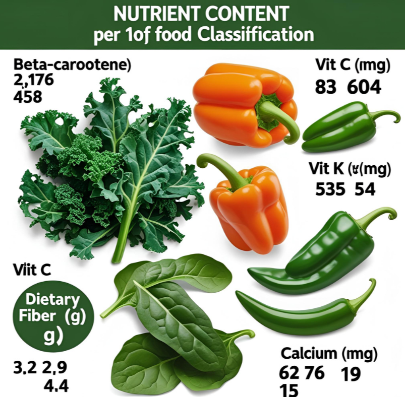 식품 100g당 영양소 함량