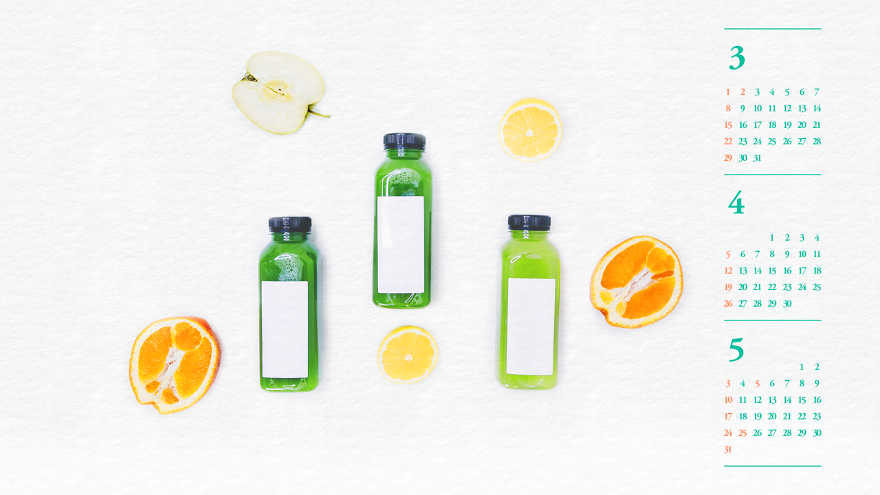 07 생과일주스 B - 2026년4월 달력배경화면