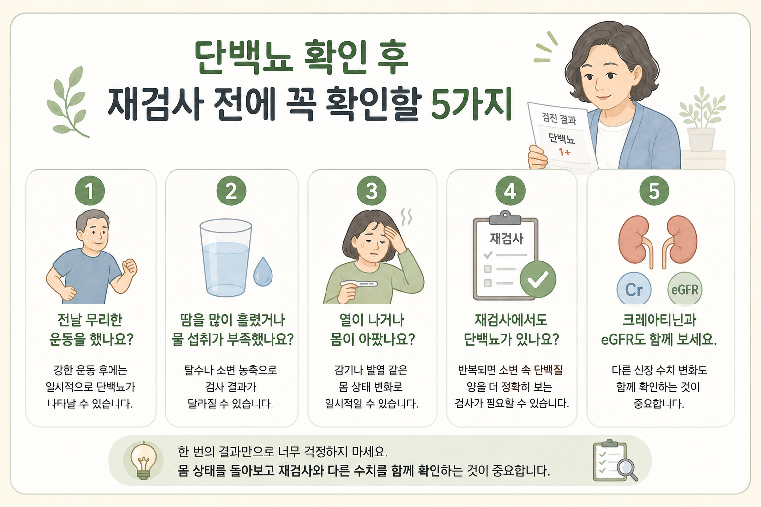 단백뇨 재검사전 결과표에서 주의깊게 봐야 할 부분