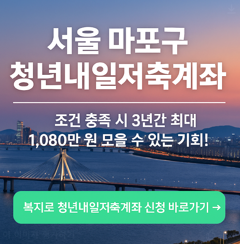 2025 서울 마포구 청년내일저축계좌 신청방법 총정