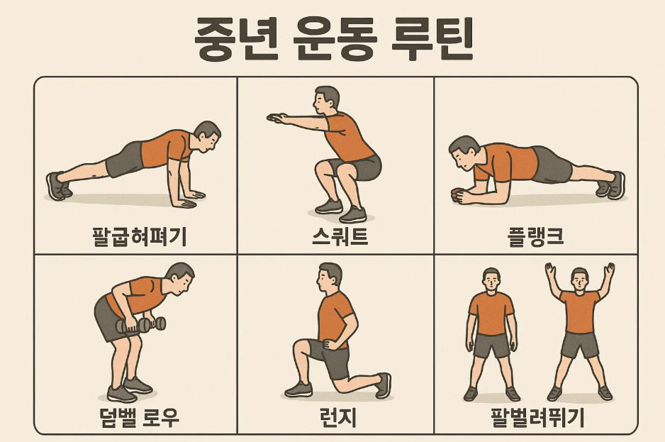 중년 운동루틴 사진