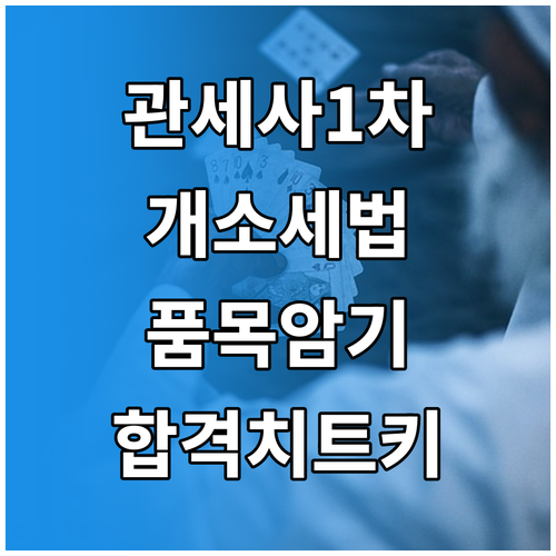 관세사 1차 합격을 위한 개별소비세법..