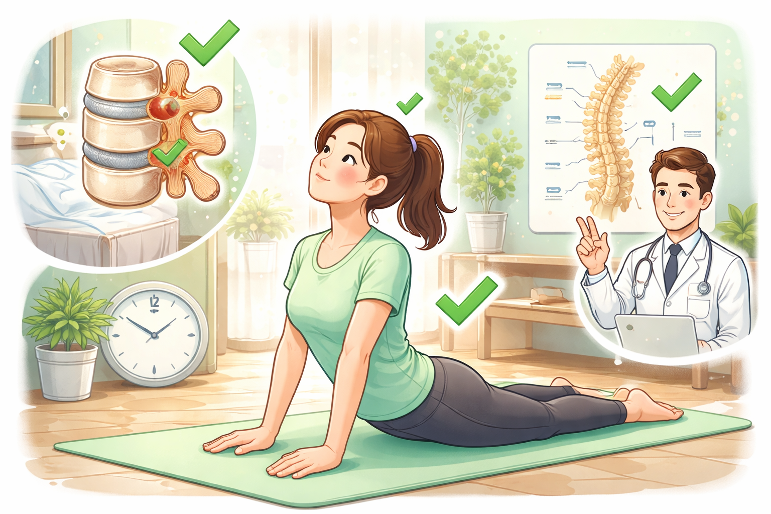 허리디스크 스트레칭과 올바른 자세 관련 이미지