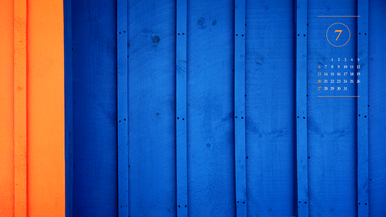 12 파란색과 주황색 A - 2025년7월 노트북배경화면