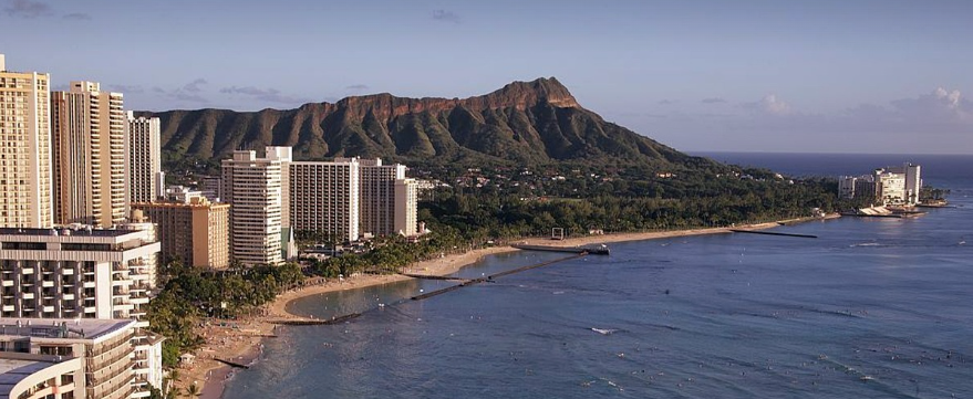 하와이 와이키키해변 사진