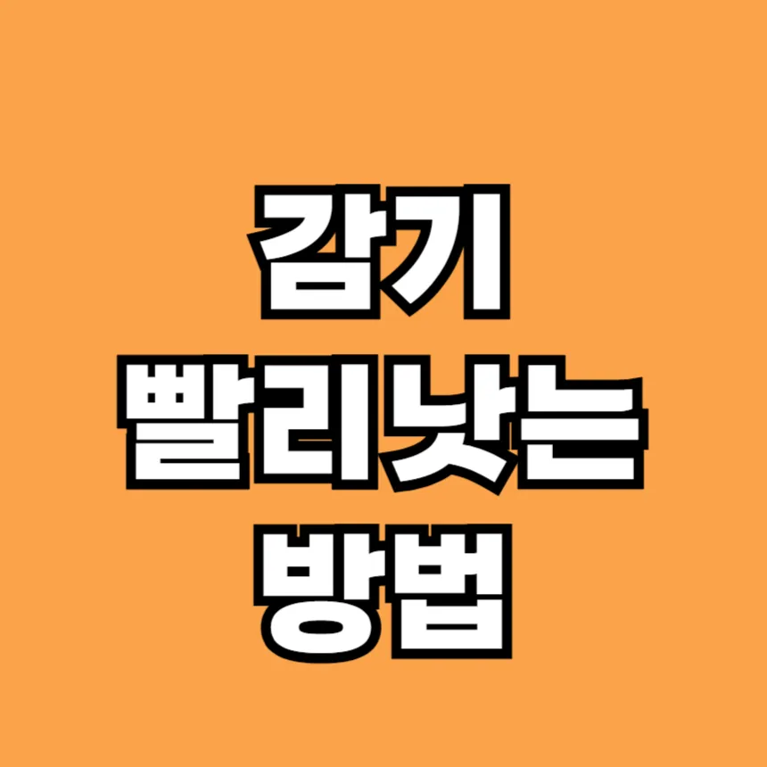 감기 빨리 낫는 방법