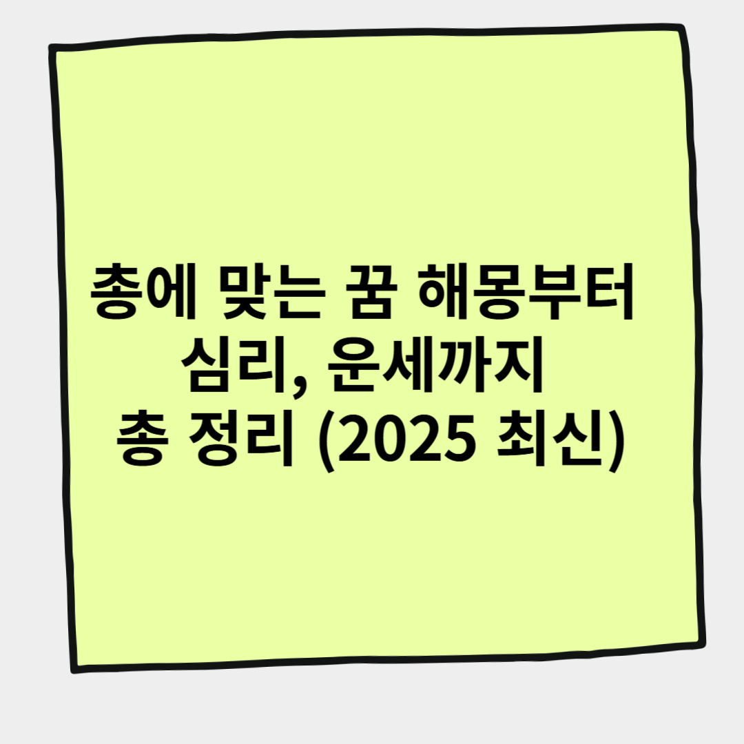 총에 맞는 꿈 해몽부터 심리, 운세까지 총 정리 (2025 최신)