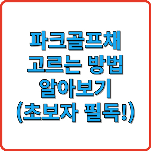 파크골프채 고르는 방법