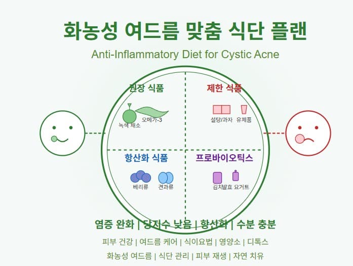 화농성 여드름 맞춤 식단 플랜