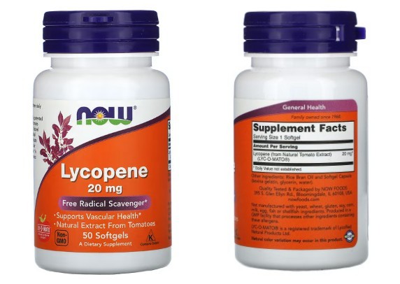 NOW Foods, 라이코펜, 20mg, 소프트젤 50정