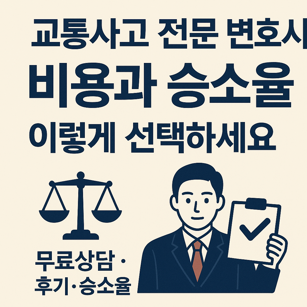 교통사고 전문 변호사, 비용과 승소율에서 진짜 차이 납니다