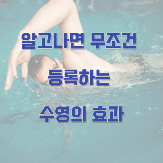 알고나면 무조건 등록하는 수영의 효과