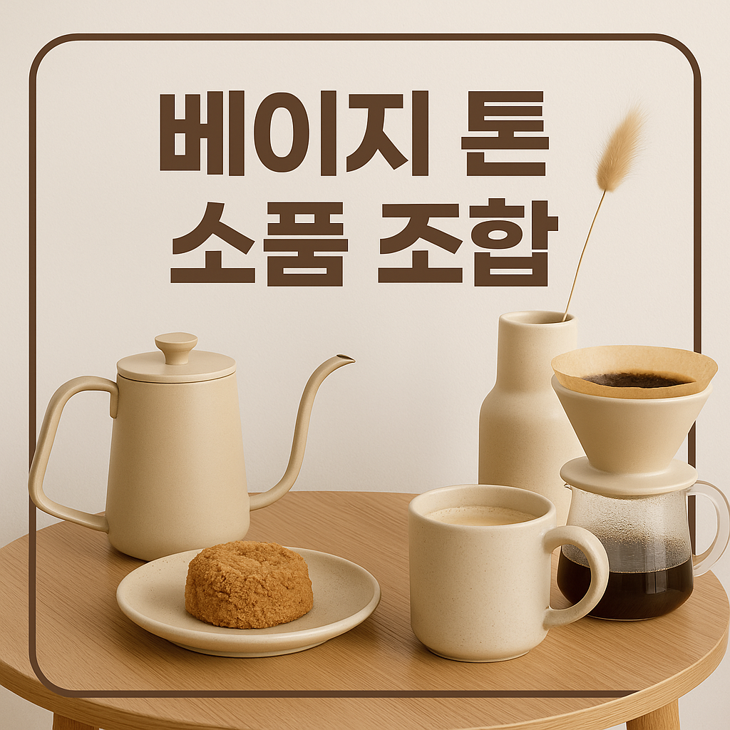 홈카페 베이지 톤 소품 조합