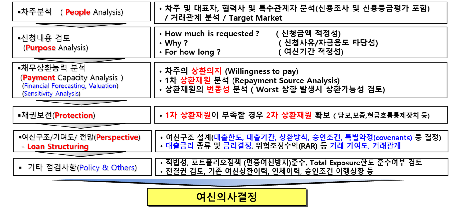 5P 여신의사결정 체계도.