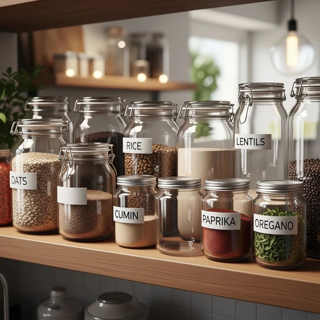 유리병 주방 수납 정리