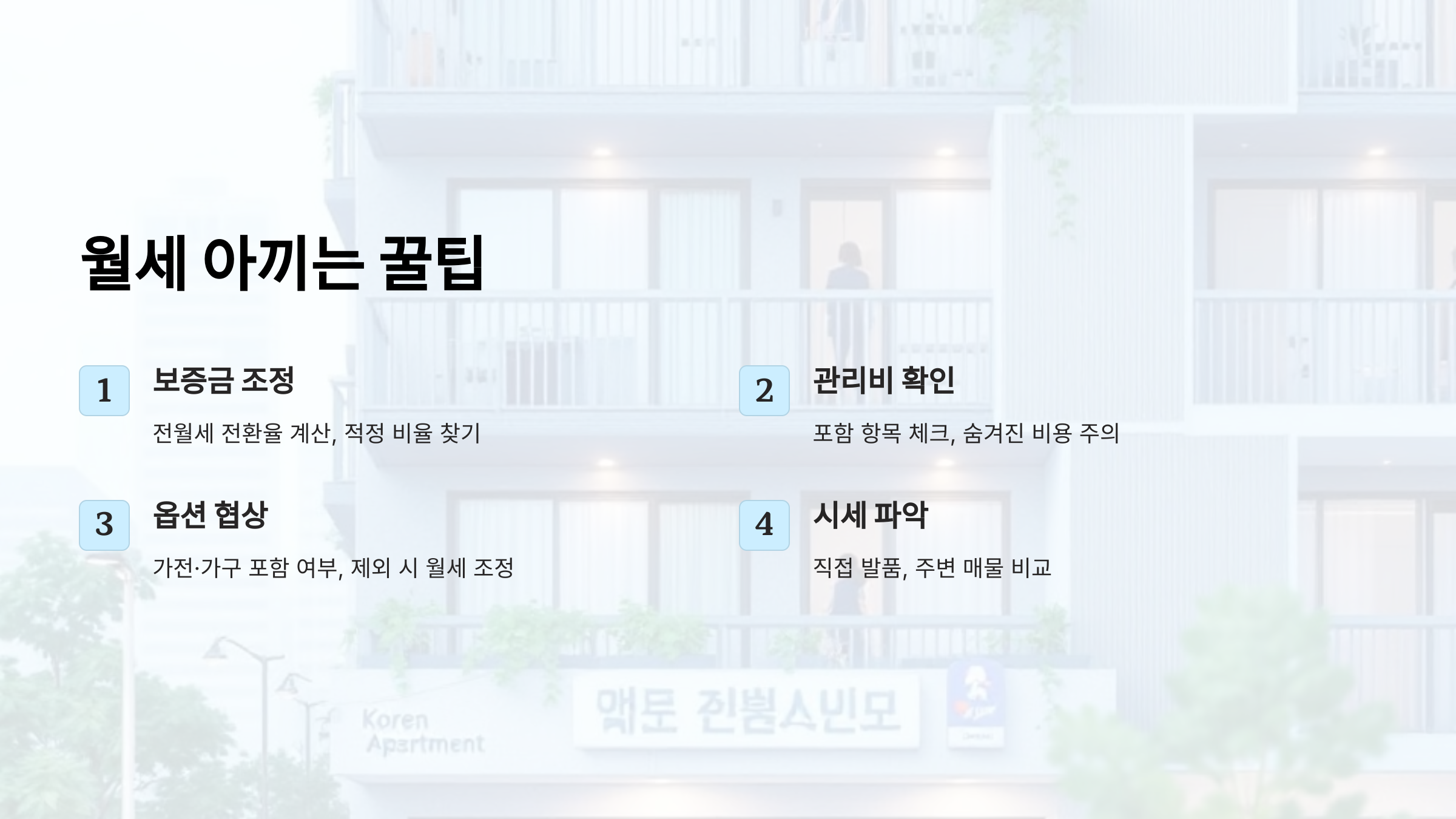 월세 아끼는 꿀팁! 협상·관리비·옵션까지 100% 활용하는 법