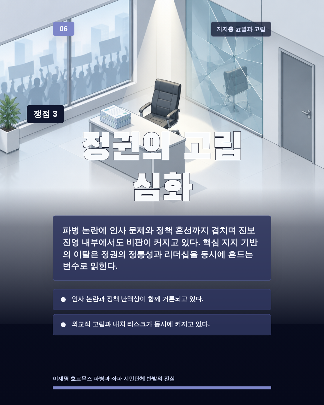정권의 고립 심화