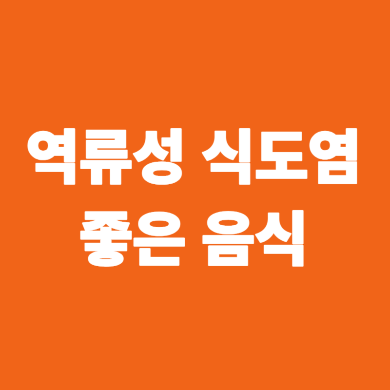 역류성 식도염 좋은 음식