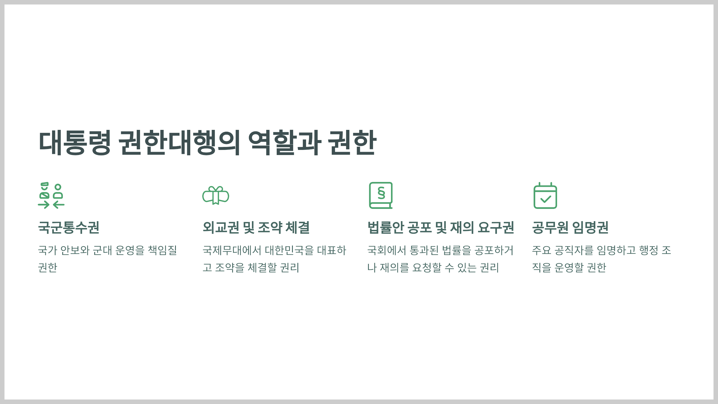 대통령 권한대행의 역할과 권한