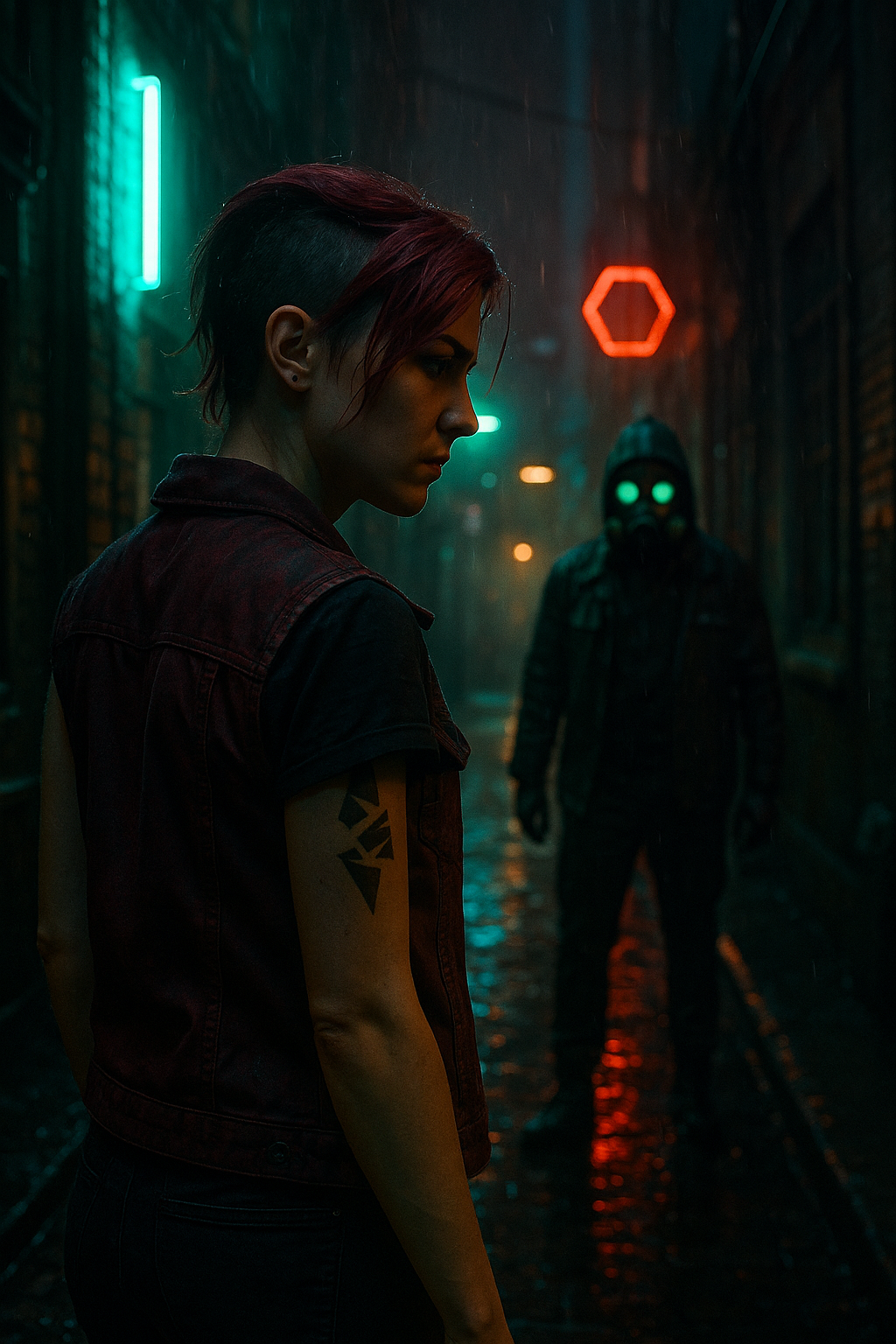 아케인 속 대치 장면