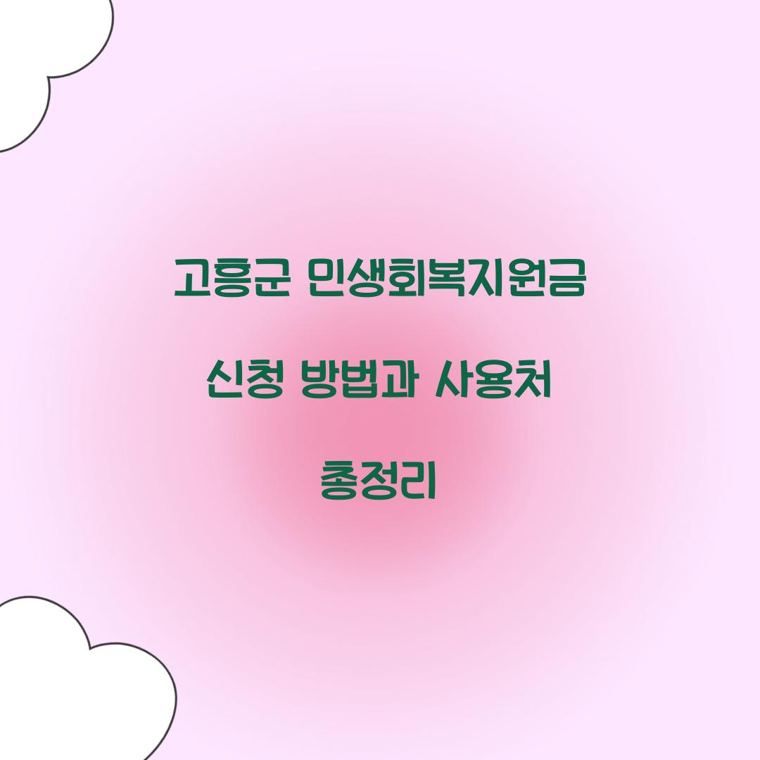 고흥군 민생회복지원금 신청