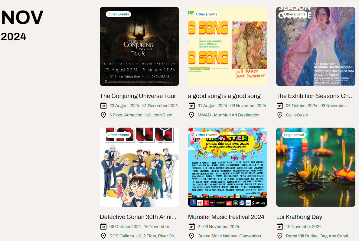 방콕 11월 축제 일정