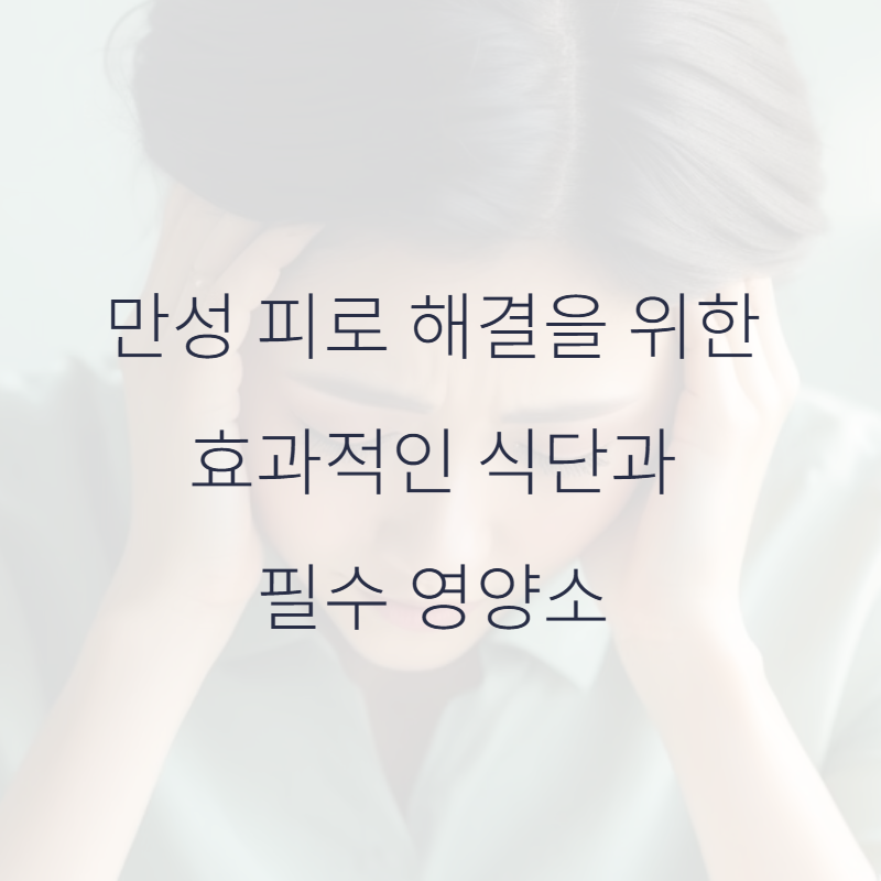 만성 피로 해결을 위한 효과적인 식단과 필수 영양소