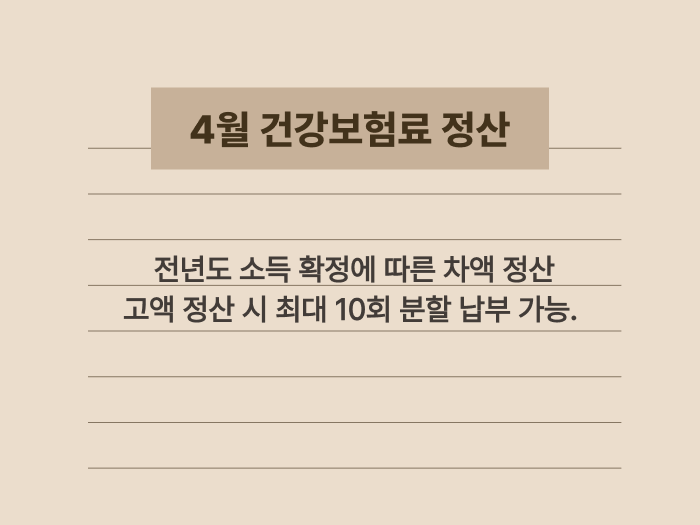 직장인 건강보험료 보수총액 정산 원리와 분할 납부 제도 요약 이미지