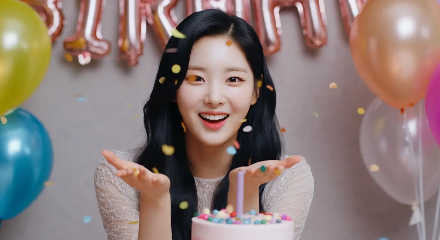 생일 파티를 하는 여성
