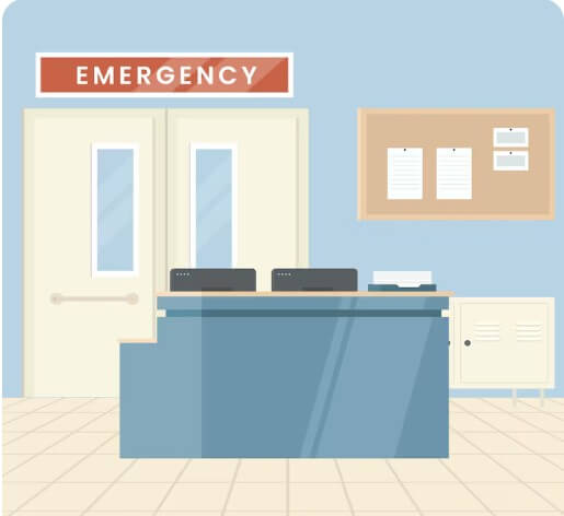 응급실을 바라보는 모습