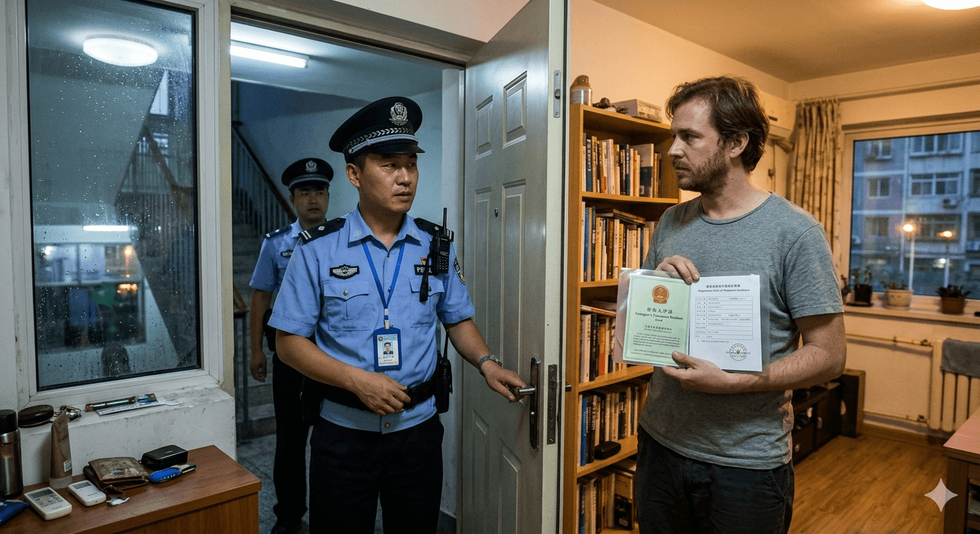 중국 외국인 거주 신고 시스템 &mdash; 공안 불시 방문과 거주증 검사 현실
