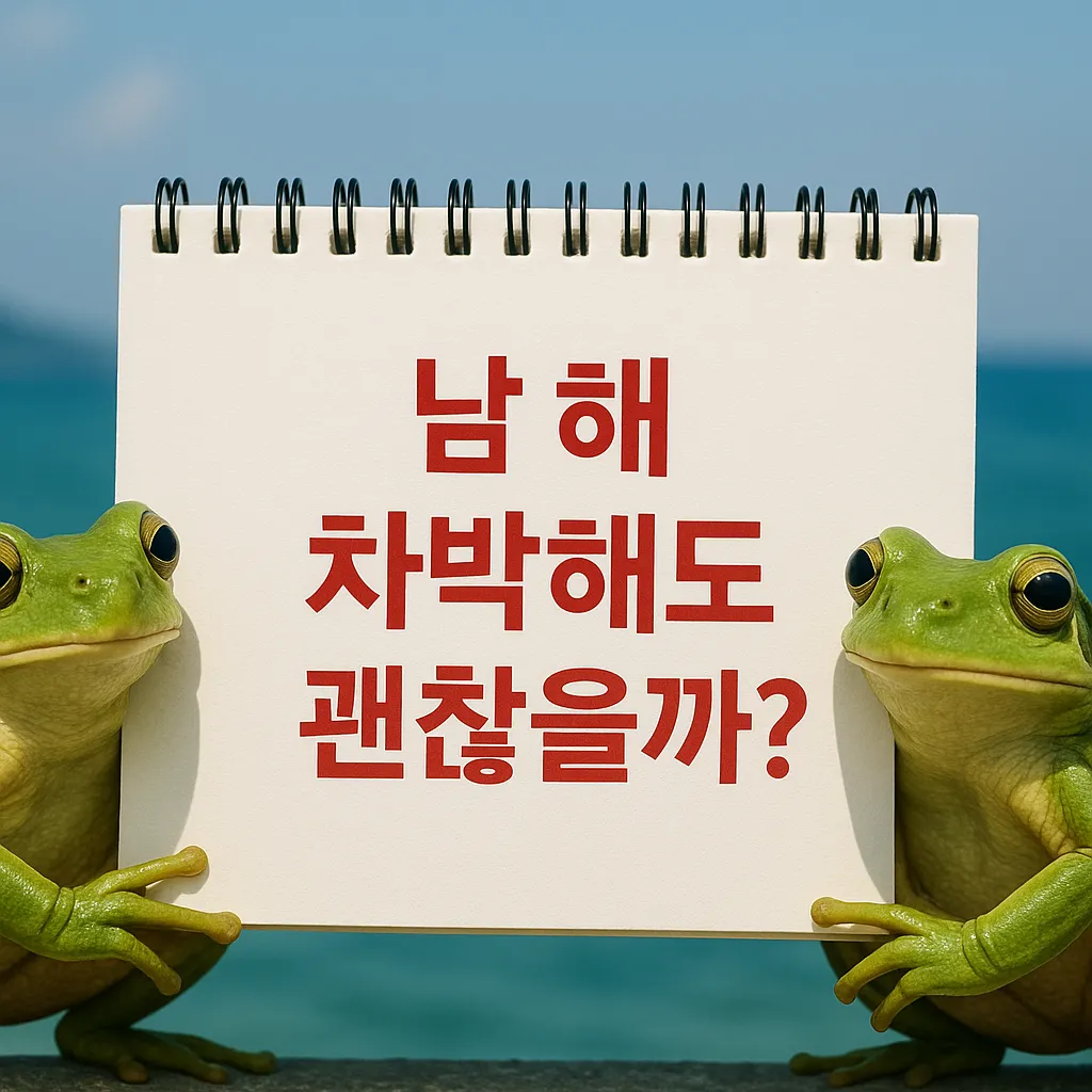 남해 차박해도 괜찮을까? 들고 있는 청개구리