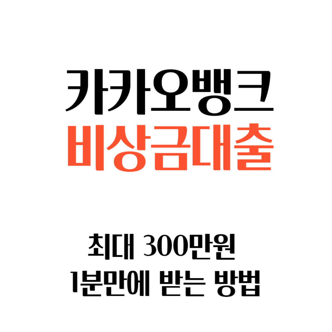 카카오뱅크 비상금대출 신청방법 2024 (부결 방안)
