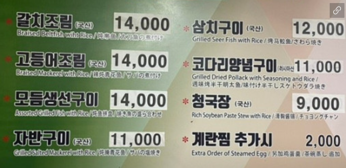 생생정보 갈치조림 남대문 맛집 중앙갈치식당 위치 정보