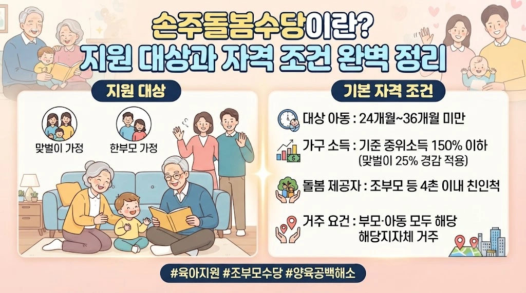 손주돌봄수당이란? 지원 대상과 자격 조건