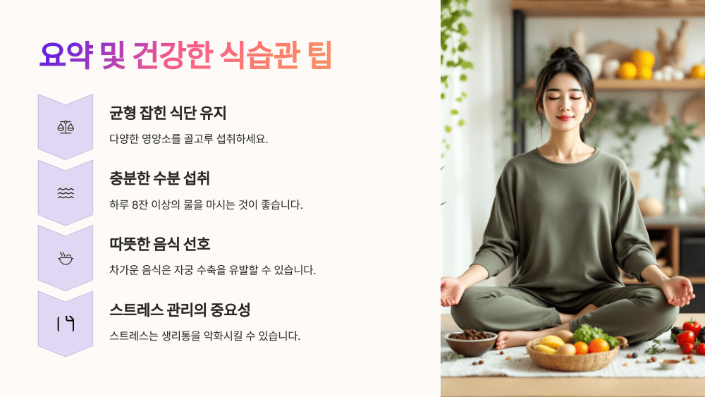 요약 및 건강한 식습관 팁