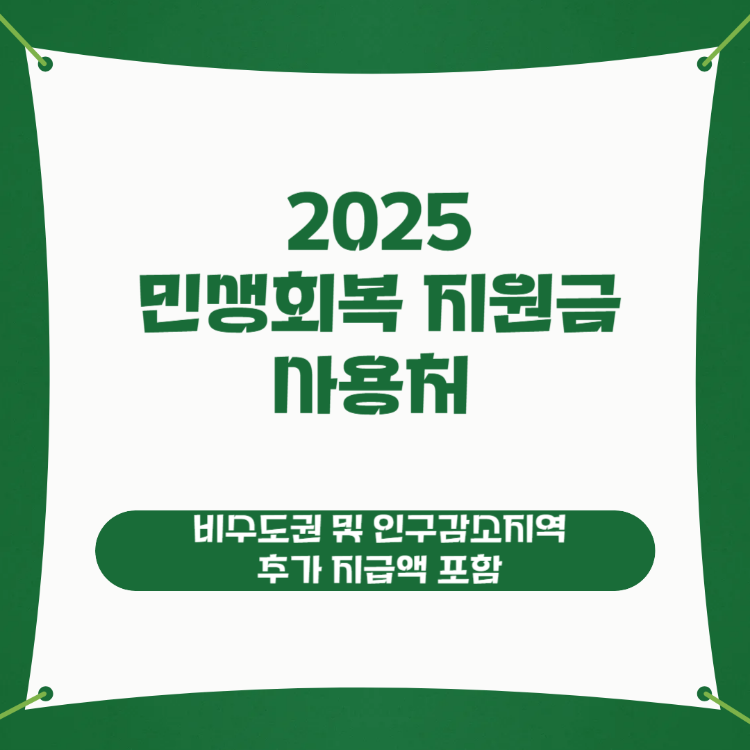 민생회복 지원금 사용처