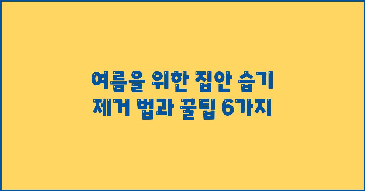 여름을 위한 집안 습기 제거 법