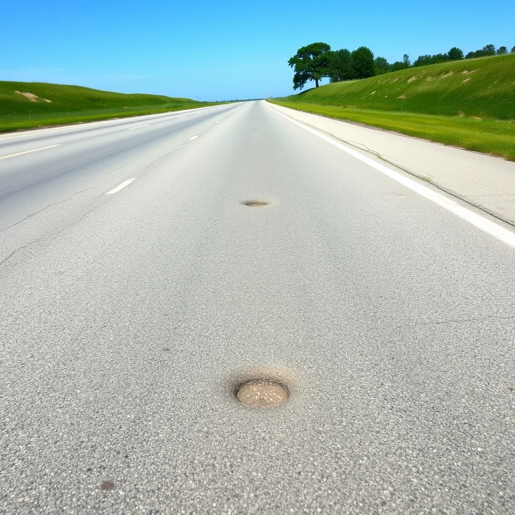 고속도로에 포트홀 생긴 이미지