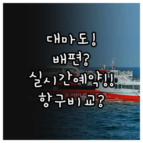 대마도 배편 실시간 예약 방법과 항구..