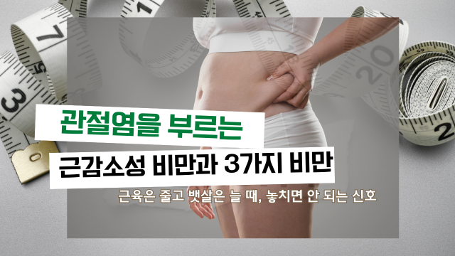 근감소성 비만과 관절염, 마른비만 내장비만 복부비만 차이점