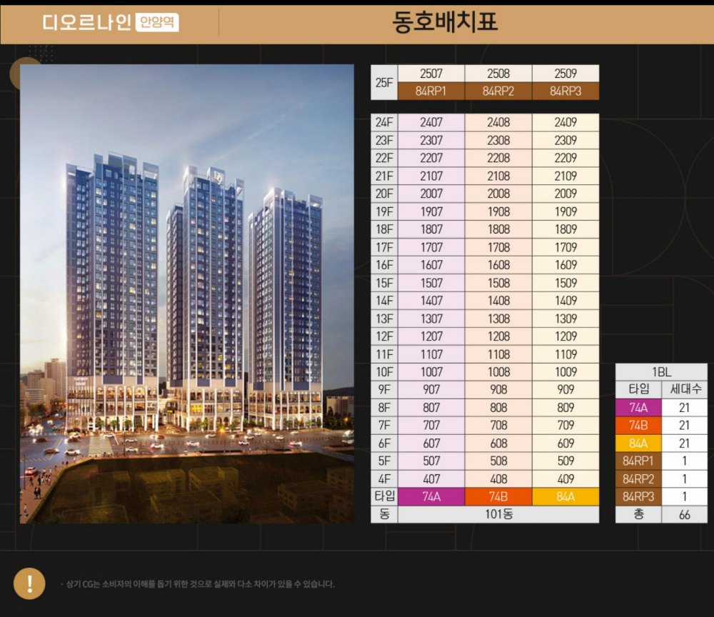 디오르나인-안양역-동호수배치도