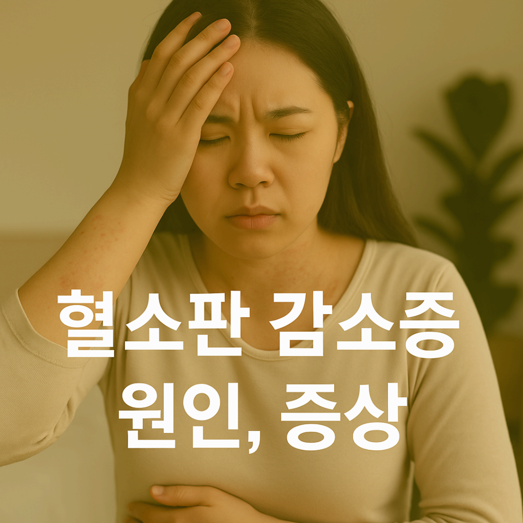 혈소판 감소증, 면역 이상이 원인일 수 있습니다.